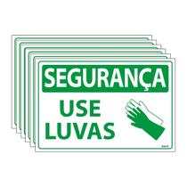 Combo 6 Placas De Sinalização Segurança Use Luvas 30x20 Ecom IA - SS14 F9e