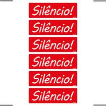 Combo 6 Placas De Sinalização Silêncio 30x10 Ekomunike - P-38 F9e Combo 6 Placas De Sinalização Silêncio 30x10 Ekomunike - P-38 F9e