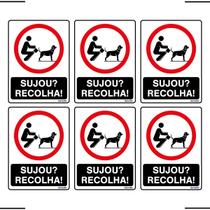 Combo 6 Placas De Sinalização Sujou Recolha 15x20 Ekomunike - P-36 F9e