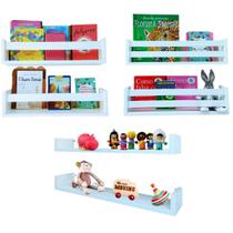 Combo 6 prateleiras Decorativas Para Quarto Infantil Nicho De Livros e Brinquedos Mdf 55cm