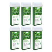 Combo 6 refil cera roll on hortelã 100g depilação depilflax