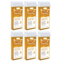 Combo 6 refil cera roll on natural 100g depilação depilflax