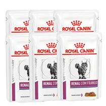 Combo 6 Sachês Ração Úmida Royal Canin Feline Veterinary Renal para Gatos Adultos 85g