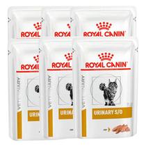 Combo 6 Sachês Ração Úmida Royal Canin Veterinary Feline Urinary SO Gatos Adultos 85g