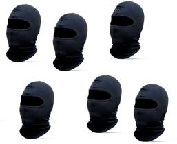 Combo 6 Touca Capuz Ninja Balaclava Proteção Frio Inverno Preta Moto Motoboy Paintball Tático Militar