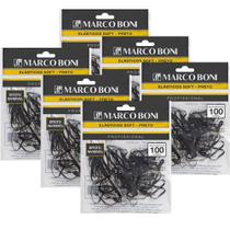Combo 6 un de elastico soft para cabelo com 100 elastico cada preto