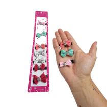 Combo 7 Presilhas com laço Infantil Decorado enfeites cabelo