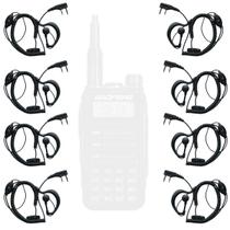 Combo 8 Fone Microfone Lapela Para Rádio Uv-16 Plus