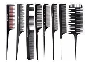 Combo 8 pentes profissionais de carbono marco boni para barbeiro e cabeleireiros