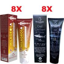 Combo 8 Pomada Milagrosa + 8 Gel Cartilagem de Tubarão 150g