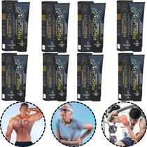 Combo 8 Pomadas Fisiofort Preta Premium Relaxante Intensivo 150g Original Bisnaga