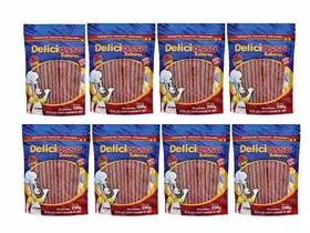 Combo 8 Unidades Petisco Para Cachorro Ossinho Palito Carne Deliciosso 200g