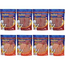 Combo 8 Unidades Petisco Para Cachorro Ossinho Palito Deliciosso 4 Carne e 4 Salmão