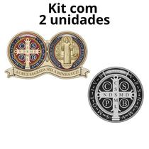 Combo Adesivo Resinado Medalha de São Bento 9cm - Kit 2 unidades