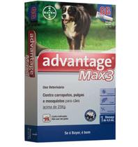 Combo Advantage Max3 4ml Para Cães Acima De 25 Kg 3 Pipetas