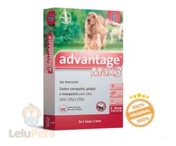Combo Advantage Max3 Antipulgas Para Cães De 10 A 25kg