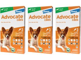Combo Advocate Cão 0,4ml Até 4kg - 3 Pipetas - 3 Unidades