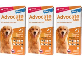 Combo Advocate Cão 2,5ml 10 a 25kg - 3 Pipetas - 3 Unidades