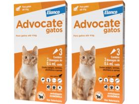 Combo Advocate Gatos 0,4ml Até 4kg - 3 Pipetas - 2 Unidades Combo Advocate Gatos 0,4ml Até 4kg - 3 Pipetas - 2 Unidades