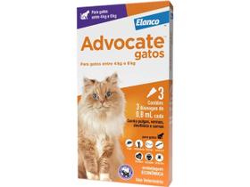 Combo Advocate Gatos 0,8ml 4 À 8kg - 3 Pipetas Combo Advocate Gatos 0,8ml 4 À 8kg - 3 Pipetas