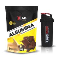 Combo Albumina Sabor Mousse Chocolate 1kg XLab + Coqueteleira Shaker 600ml