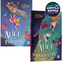 Combo Alice no País das Mravilhas+ Alice Através do Espelho Lewis Carroll Ciranda Cultural Infanto Juvenil Fantasia - Homem Mulher Jovem Adolescente Amigo