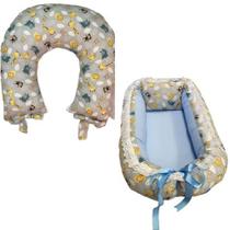 Combo Almofada De Amamentação +Ninho Redutor Bebe Scott Cinza