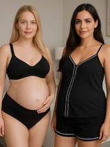 Combo Amamentação Pijama com Botões Sutiã com Clique e Calcinha Pós Parto-c13 DAYSE+JOLIE Combo Amamentação Pijama com Botões Sutiã com Clique e Calcinha Pós Parto-c13 DAYSE+JOLIE