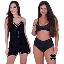 Combo Amamentação Pijama Dayse com Botões Sutiã e Calcinha - c13 DAYSE + JOLIE