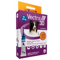Combo Antipulgas Vectra 3D para Cães 10 a 25kg - 3 Pipetas
