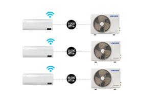 Combo - Ar condicionado Split Inverter Samsung WindFree Connect Sem Vento 9.000 & 12.000 & 18.000 BTUs Quente e Frio