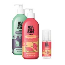 Combo Au.Migos Pets: Shampoo 5 em 1 400ml + Condicionador 400ml + Colônia 60ml Combo Au.Migos Pets: Shampoo 5 em 1 400ml + Condicionador 400ml + Colônia 60ml