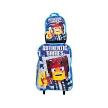 Combo Authentic Games com Mochila Rodinha e Lancheira Infantil Gamer