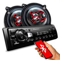 combo automotivo Radio Pionner S235BT Bluetooth, Par de alto falantes Bravox B3X50X 5 polegadas