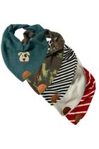 Combo Babador Bandana Menino Vanetex Baby C/5 Babeiro Lisos E Estampados