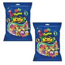 Combo Bala de Goma Sabor Ácida Formato Sino com 2 Sacos 140g