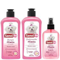 Combo Banho Sanol Dog Fêmea: LaBelle Shampoo, Condicionador e Colônia Combo Banho Sanol Dog Fêmea: LaBelle Shampoo, Condicionador e Colônia