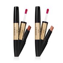 Combo Batom Duo Glam Micro Plump: Avelã Magnífico 1,8g + Terracota Retrô 1,8g