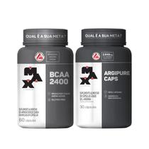 Combo BCAA 2400 60 Cápsulas e Arginina 30 Cápsulas - Max Titanium