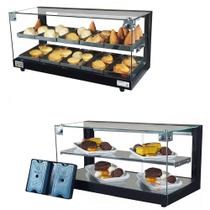 Combo BD10 Estufa Beta Dupla 10 Bandejas Preta e B-VFD77 Vitrine Fria Beta 77cm Preta - 220V - Omega