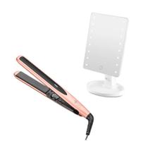 Combo Beauty - Prancha Modeladora Cerâmica com Bag Bivolt e Espelho de Mesa Touch com LED Multi Care - HC1740K