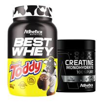 Combo Best Whey Toddy Isolado Hidro 900g Creatina Atlhetica