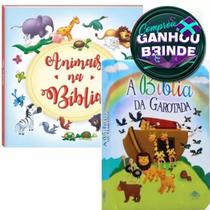 Combo Bíblia Da Garotada Capa Dura Almofadada Bíblia Infantil + Livro Animais na Bíblia Ilustrada Infantil - Livro Cristão