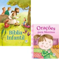 Combo Bíblia Infantil + Livro Orações para Meninas Ciranda Cultural Crianças Infantil Filhos Desenho Bebê Família