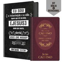 Combo: Bíblia NVI Capa Dura + Livro de Devocionais Estudos Diários João Calvino