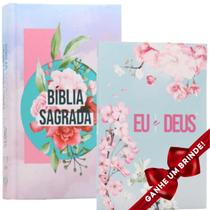 Combo Bíblia Sagrada + Harpa Avivada Capa Dura + Devocional Eu e Deus Inverno Livro de Oração Cristão Evangélico Gospel - Igreja Cristã Amigo Evangélico