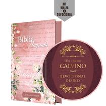 Combo Bíblia Sagrada Mulher Virtuosa NVI Letra Gigante + Livro João Calvino Dia a Dia De Estudos Devocionais