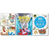 Combo Bíblico - A Bíblia Da Criança + 365 Atividades Bíblicas + 365 Desenhos Da Bíblia para Colorir
