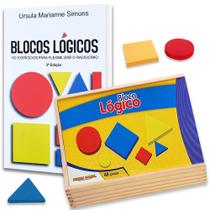Combo Blocos Lógicos - Livro 150 Exercícios para Flexibilizar o Raciocínio + Blocos Lógicos 48 peças