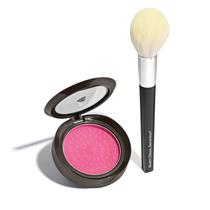 Combo Blush Compacto Rosa Rosadinlex 2g + Pincel Para Pó e Blush